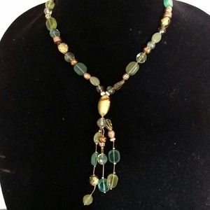 CHICO'S Green and Silver Necklace